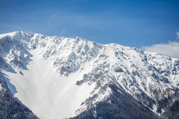Fototapeta na wymiar snow covered top of schneeberg