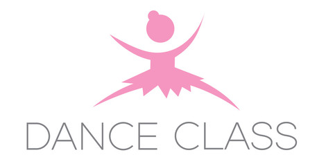 Modern Cute Ballet Dance Class Icon Logo Design