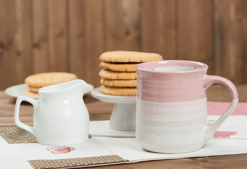 Home Baked Peanut Butter Cookies. Handmade Cross Stitch Lunch Mats.