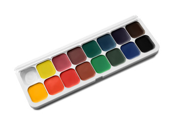 Watercolors of professional artist on white background