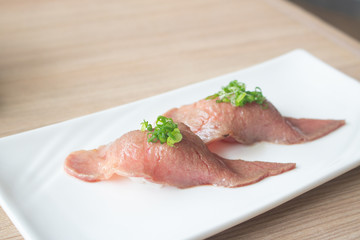 wagyu burn beef sushi japanese food
