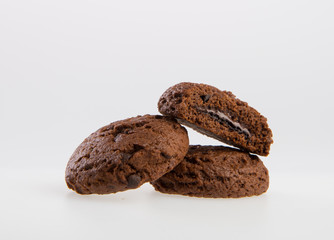 cookies or cookies with chocolate filling on background.