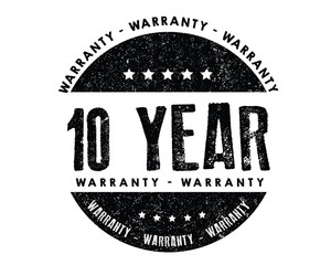 10 years warranty icon vintage rubber stamp guarantee