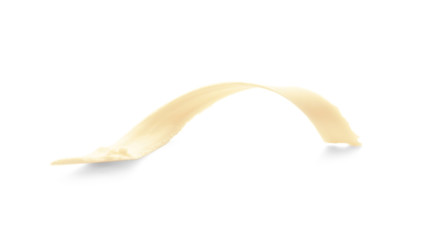 Chocolate curl on white background