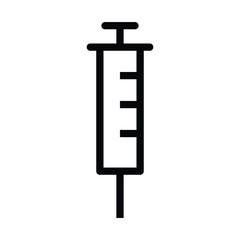 syringe icon with outline style