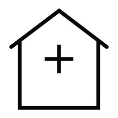 Obraz premium hospital icon with outline style