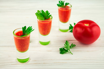Spanish cold gazpacho soup