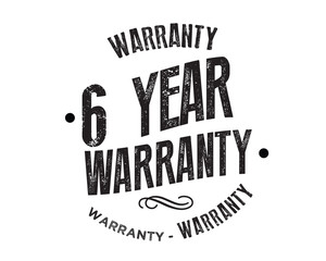 6 years warranty icon vintage rubber stamp guarantee