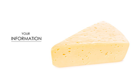 Cheese dairy food pattern on a white background isolation