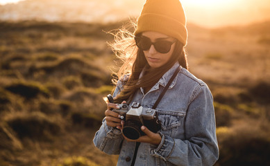Woman Taking Picture Outdoors