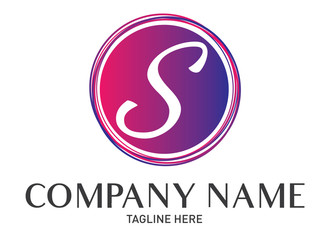 Obraz premium Round Letter S Logo Gradient Trendy Modern Template Design