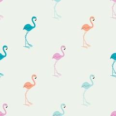 Nahtloser Hintergrund mit bunten Flamingos