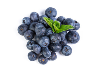 Blueberries isolated on white background