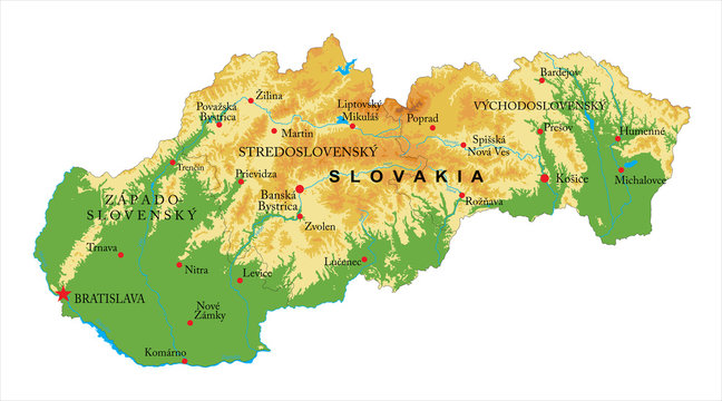 Slovakia relief map