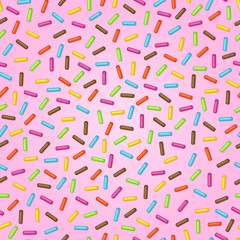 vector seamless background of pink donut glaze