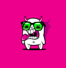 Bubble Monster Mascot Smiling