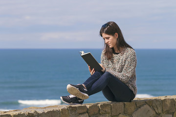 A girl reading a book