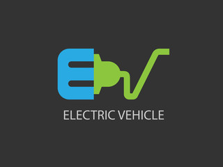 Electric vehicle logo design template