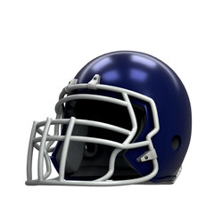 Fototapeta premium Sample American football helmet. Perspective view. Sport equipment. 3D render Illustration Isolated on white background.