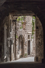Fototapeta premium Ancient street in medieval village of Cardona,Catalonia.