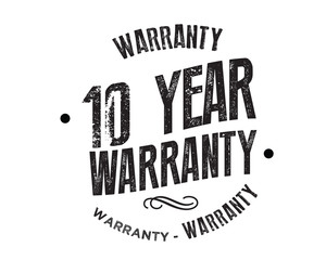 10 years warranty icon vintage rubber stamp guarantee