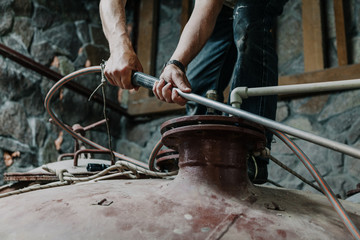 Preparation for washing large metal container