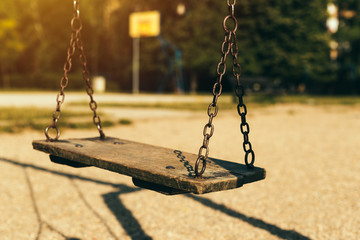 Old swing on playground