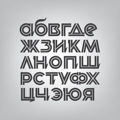 Russian set of geometric font