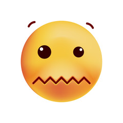 Cute Stunned Emoticon on White Background. Isolated Vector Illustration 