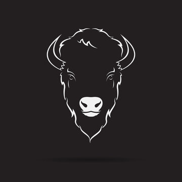 Vector of a buffalo head design on black background. Wild Animals. Vector illustration.