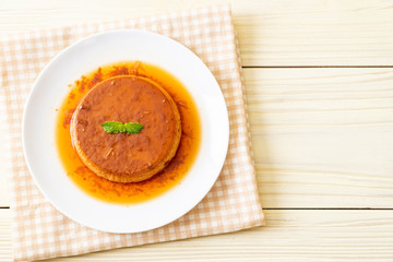 homemade caramel custard pudding