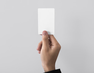 employee catch blank business card for mockup template logo branding background.