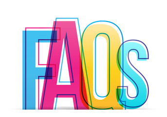 FAQs  vector colorful letters icon