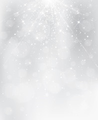 Vector silver background with rays,  lights and stars. - 208900565