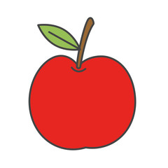 Cartoon Simple Red Apple Isolated Illustration
