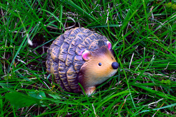 Garden figurines hedgehog in the garden