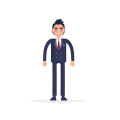 Businessman Isolated Vector Picture on White.