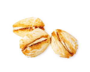 Oat flakes isolated on the white background. With clipping path.