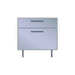 Card with Stylish Bedside Table Made in Grey Color