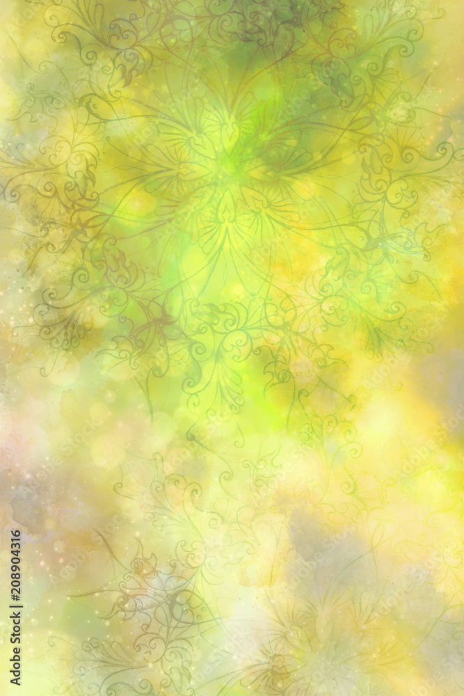 Poster floral ornamental structure with filigrane pattern mandala on abstract background.