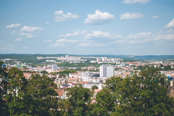Fototapeta na wymiar Cityscape of Brno, Czech Republic. View from Spilberk Castle, local historical landmark.