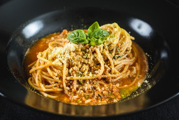 Tasty italian pasta. Closeup