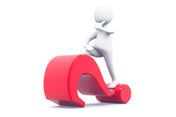 Man with question mark