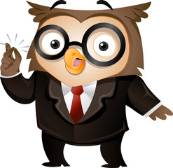 Business Owl Snap Fingers Illustration