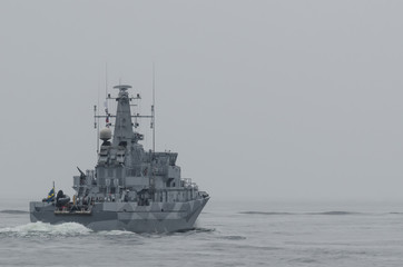 MINEHUNTER -  Swedish warship at sea