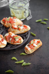 Bruschetta with spruce sprout pesto