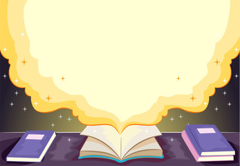 Open Book Story Time Background Illustration - 208907901
