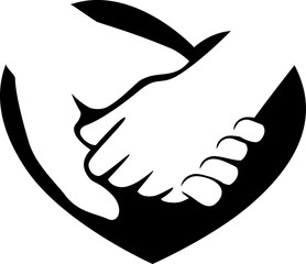 Hands Mom Child Heart Stencil Illustration