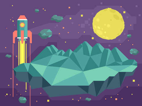 Outer Space Geometric Design Illustration