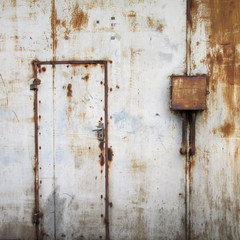 Old warehouse steel doors
